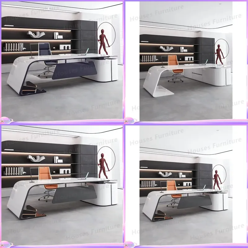 Home Office 2024 - Mesa Executiva Moderna de Luxo 2024,