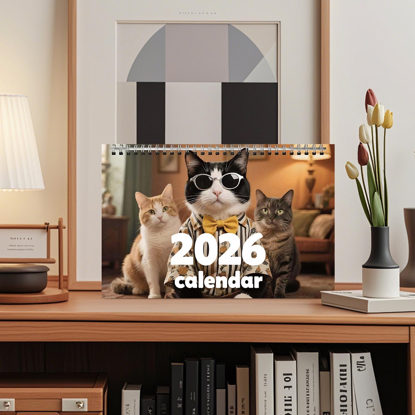 Home Office Wallpaper - 2026 calendário de parede gato calendário