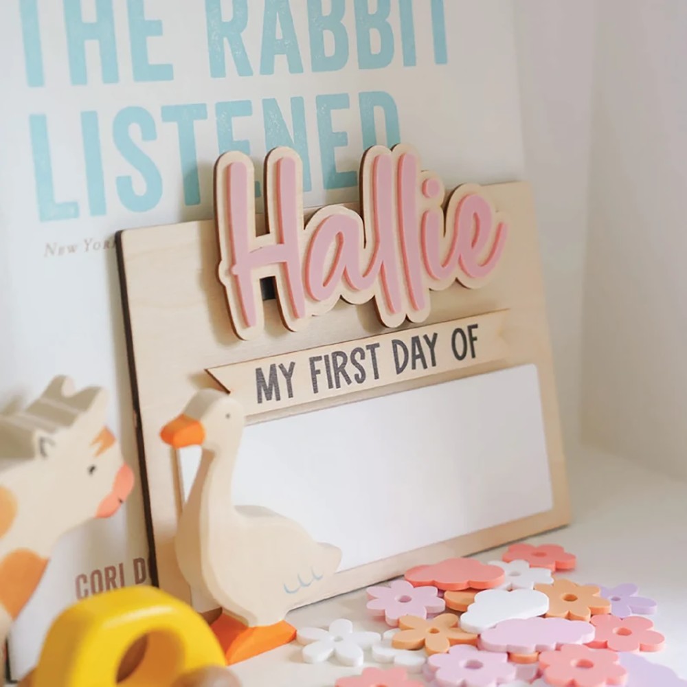 Home Office Gifts - Placa de Nome de Madeira Personalizada