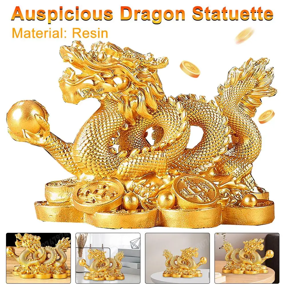 Home Office 2024 - Estátua chinesa auspiciosa do dragão do