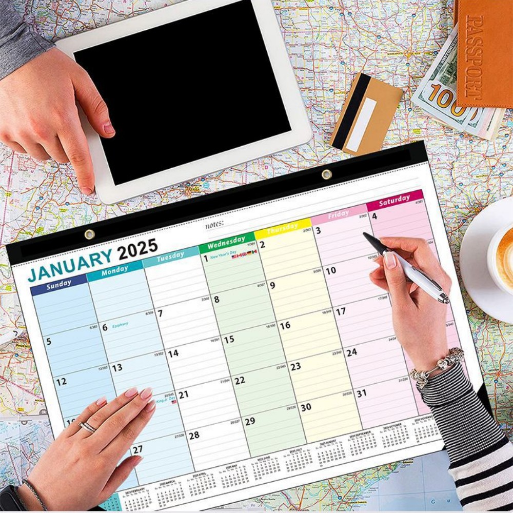 Home Office 2024 - Inglês parede pendurado calendário para casa