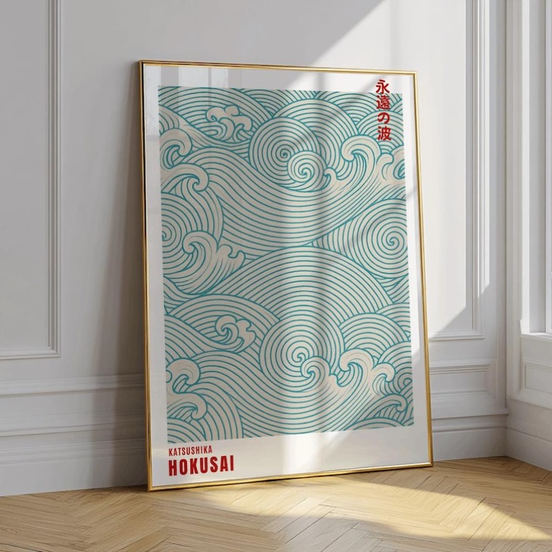 Home Office Japandi - Pôster de tela abstrato em estilo