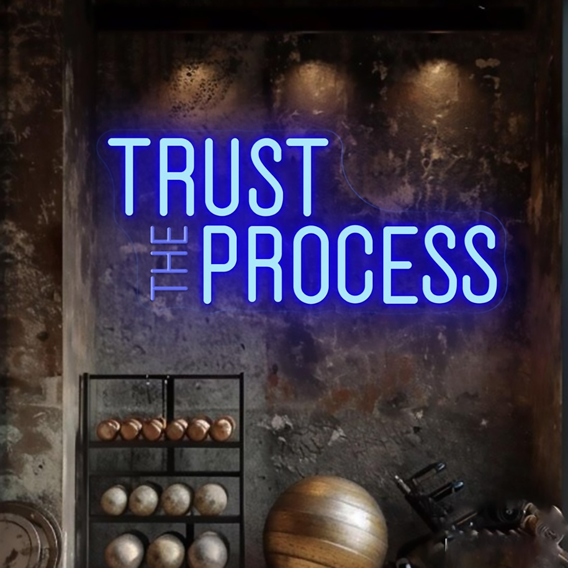 Home Office Quotes - Letreiro Neon 'Confia no Processo', Letreiro