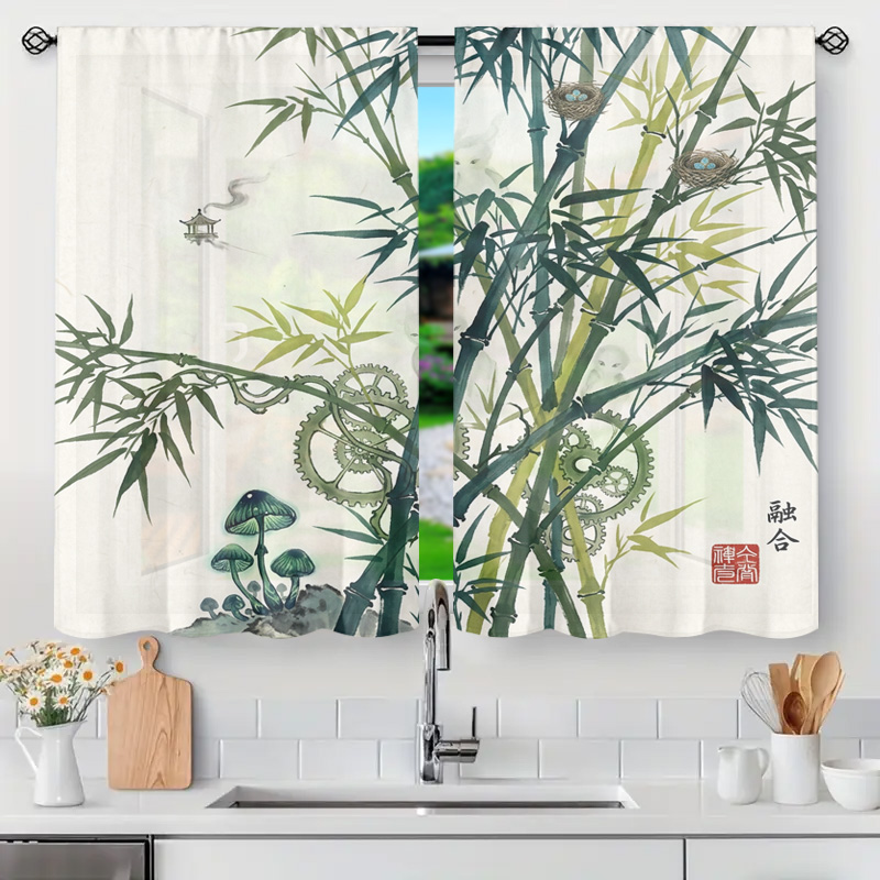 Cortinas Decorativas com Padrã - Home Office Japandi avaliação e preço