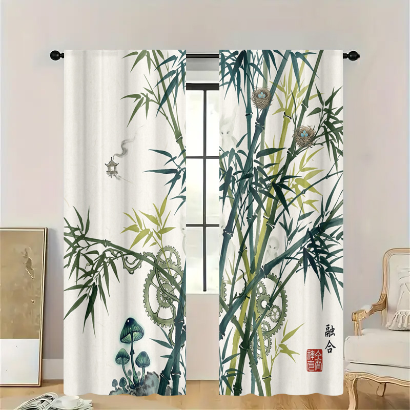 Cortinas Decorativas com Padrã - Home Office Japandi avaliação e preço