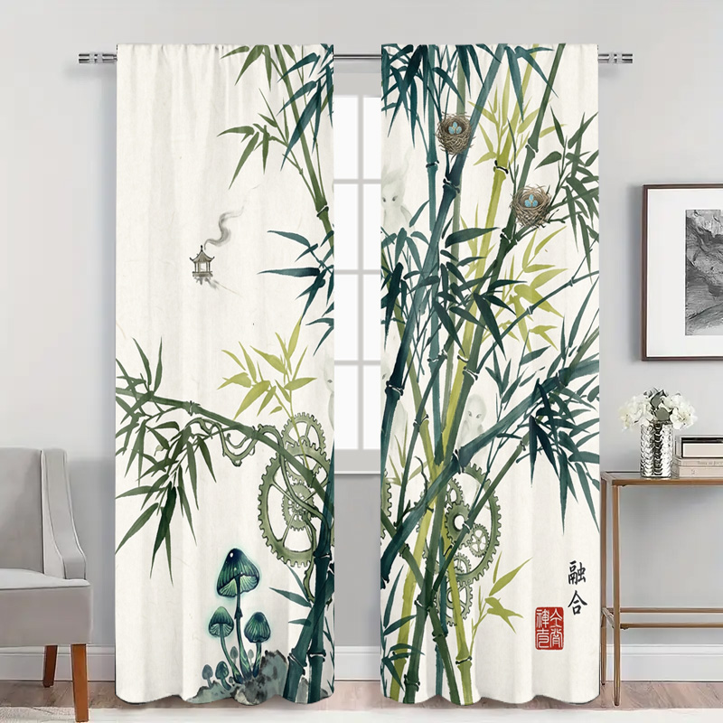 Cortinas Decorativas com Padrã - Home Office Japandi avaliação e preço