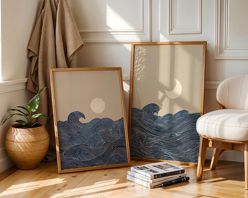 Conjunto de 2 Impressões de Ar - Home Office Japandi avaliação e preço
