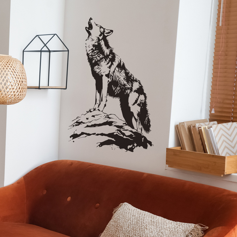 Pôster de animal 3d lobo solit - Home Office Wallpaper avaliação e preço