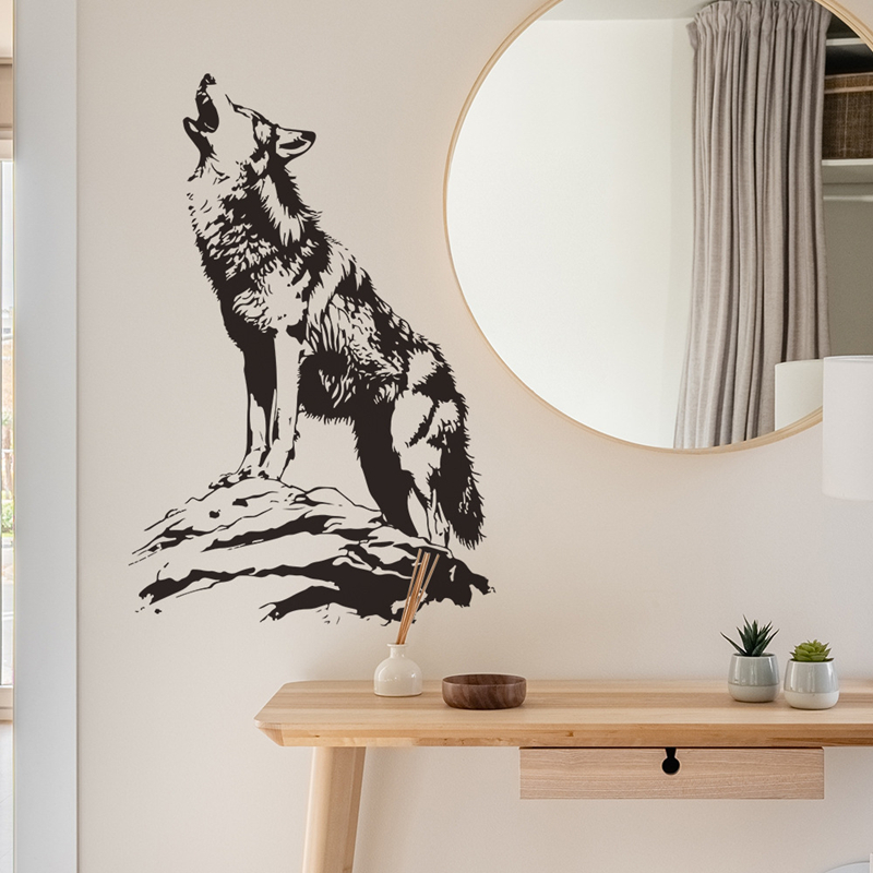 Pôster de animal 3d lobo solit - Home Office Wallpaper avaliação e preço