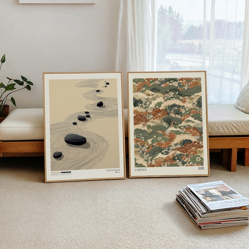 2 peças de Pôsteres de Arte em - Home Office Japandi avaliação e preço